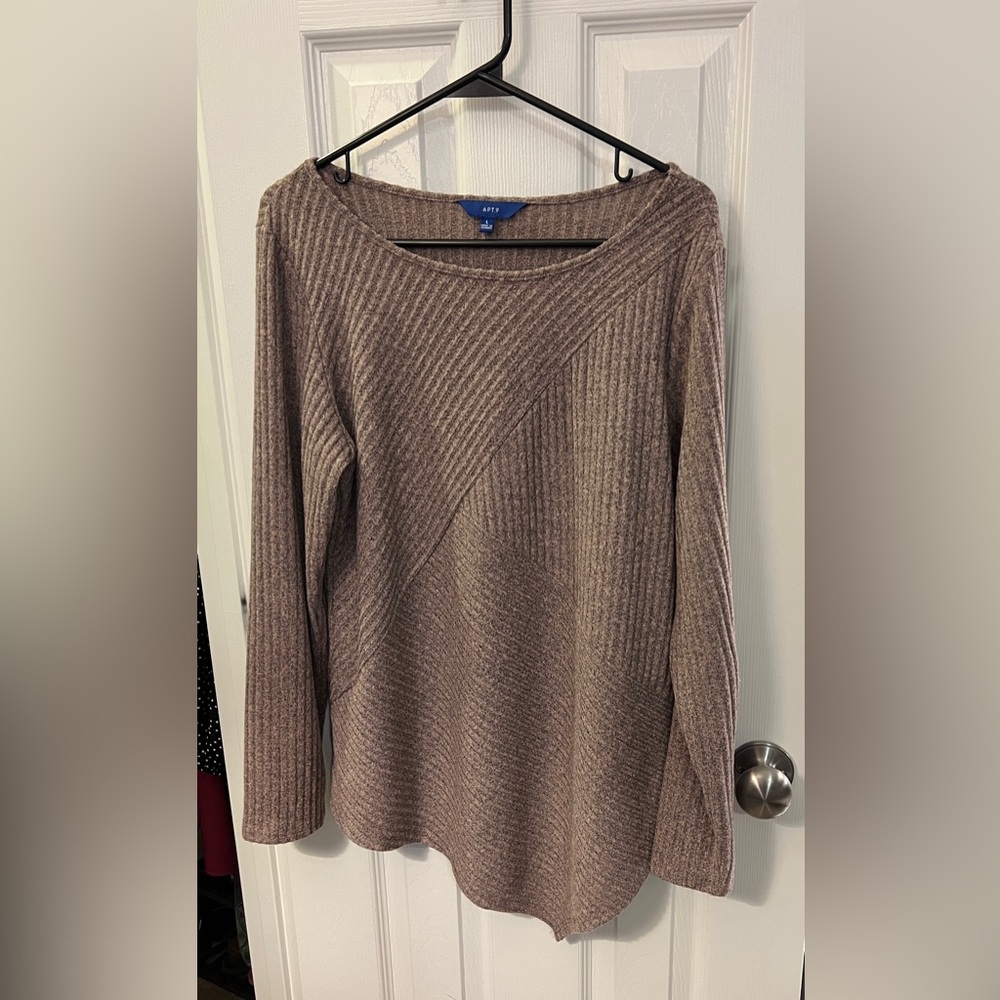 Apt. 9 Women's Ribbed Brown Sweater